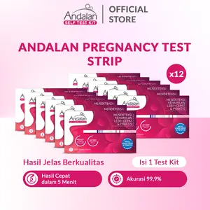 Andalan Strip Pregnancy Test Pack Isi 12 Pcs - Alat Tes Kehamilan Sekali Pakai, Hasil Jelas Berkualitas, Akurasi 99,9%
