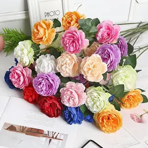Artificial Flower Bouquet Peony Fake Home Wedding Table Decoration Bunga Palsu Buatan plastik