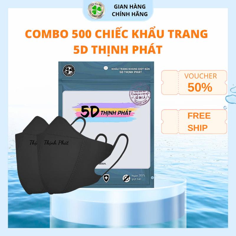 500 CHIẾC KHẨU TRANG 5D THỊNH PHÁT Phụ Kiện Mask 