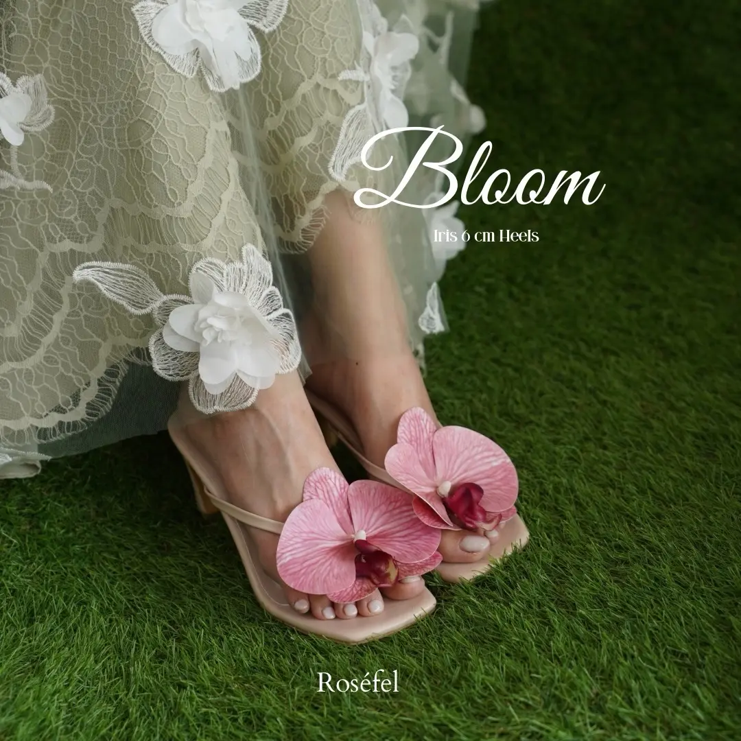 ROSEFEL - Bloom Iris 6 cm Heels | Sandal Heels Wanita | Heels Bunga