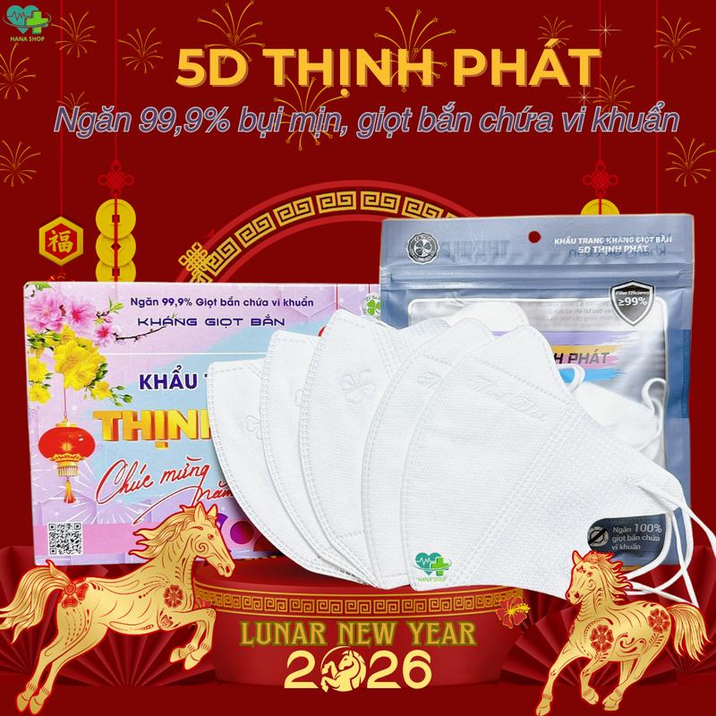  5D THỊNH PHÁT -  COMBO 300 CÁI   KHẨU TRANG 3 LỚP BỤI MỊN GIỌT BẮN CHỨA VI KHUẨN 