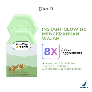 [BELI 1 DAPAT 2] Bigenmi Brightening Soap - Sabun Wajah & Badan Niacinamide DNA Salmon Mencerahkan Hilangkan Flek Hitam Anti Kusam untuk Kulit Glowing & Sehat - Tubuh