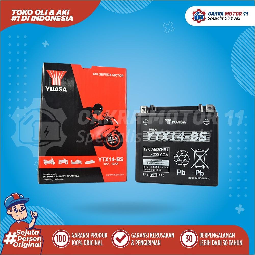 AKI BMW R1200GS YUASA MOTOR YTX 14 BS LOKAL