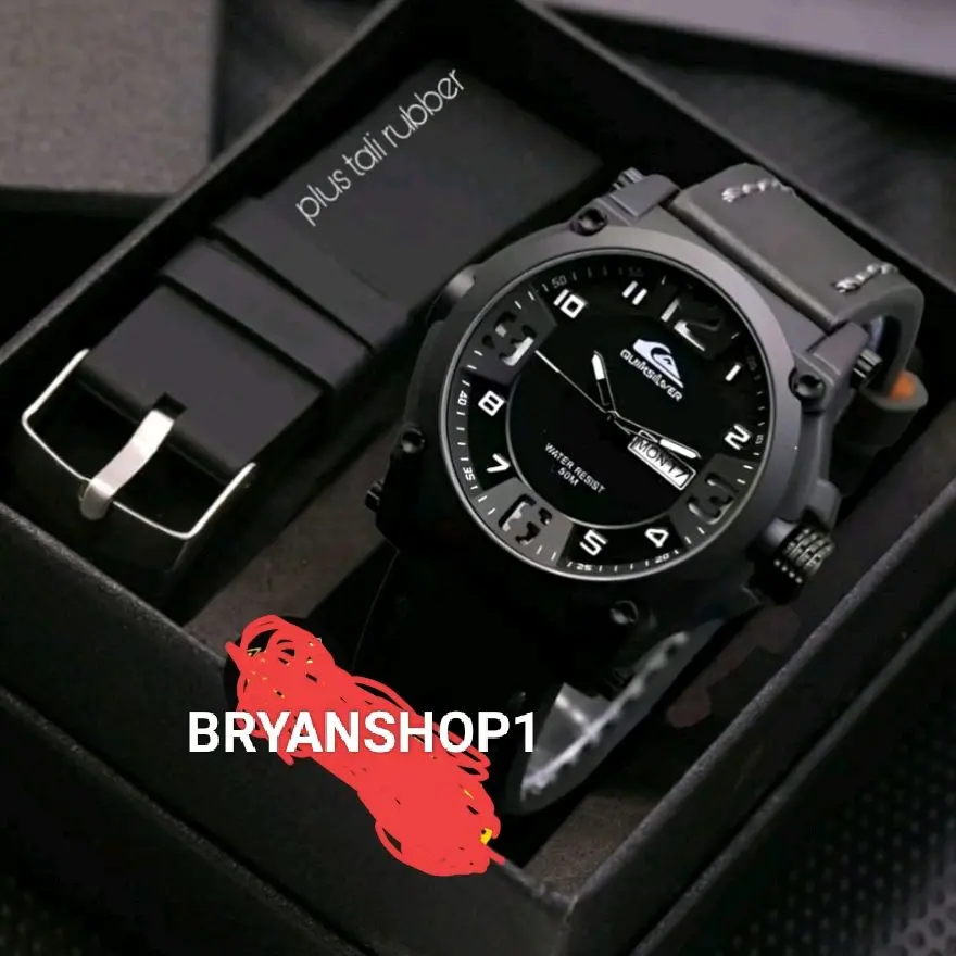 JAM TANGAN PRIA-QIUKSILVER TANGGAL HARI AKTIF (MEWAH) Kulit
