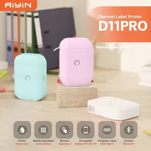 COD GRATIS APP Pencetak Label Thermal Printer Portable Bluetooth Nirkabel Mesin Pembuat Label  D110, D11, B21, B23 Mini Wireless Printer AiYin