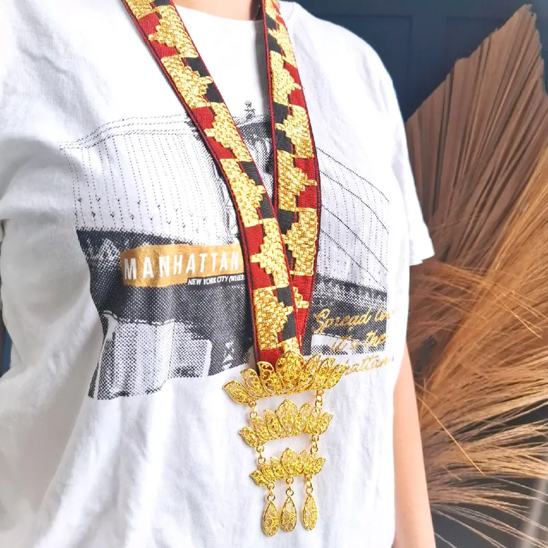 Kalung Tapis Rantai Bros Siger Khas Lampung - Selendang Syal 3