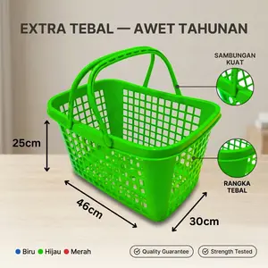 [6 pcs] Keranjang Shopping Belanja Serbaguna Minimarket Swalayan Pasar Supermarket Plastik