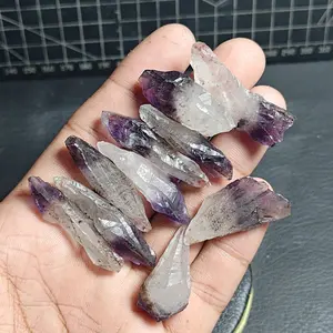 Natural Amethyst Quartz Sceletal With Hair (Rutilated) Paket (7) Asli Batu Alam