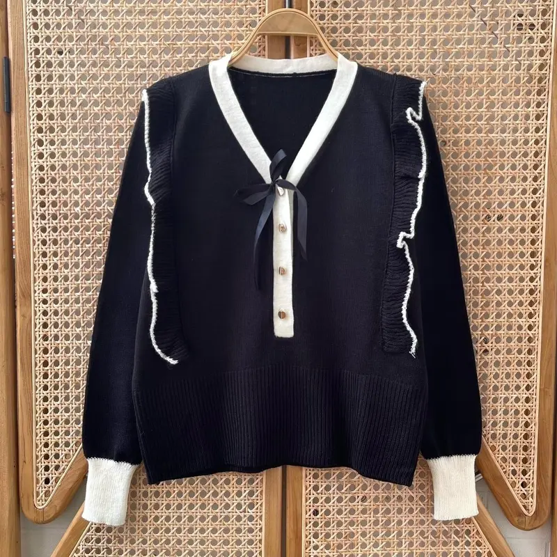 Yure Ruffle Blouse - Atasan Blouse Wanita Rajut Korean Style 1
