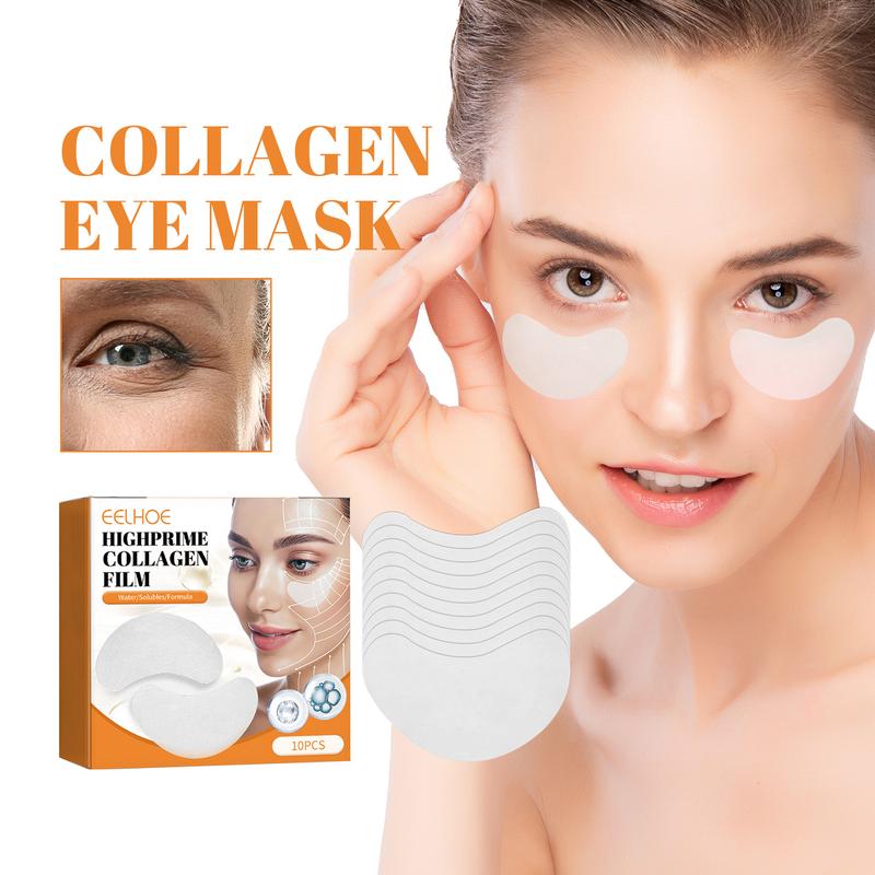 Highprime Collagen Film Korea Collagen Soluble Patches Anti Wrinkles Firming Skin Care Moisturizing And Brightening Face Reduce Dark Circle And Eyebags 10pcs Masker Mata Collagen Menghilangkan Kantong Mata Panda Mencerahkan dan Memudarkan Kerutan Mata 1