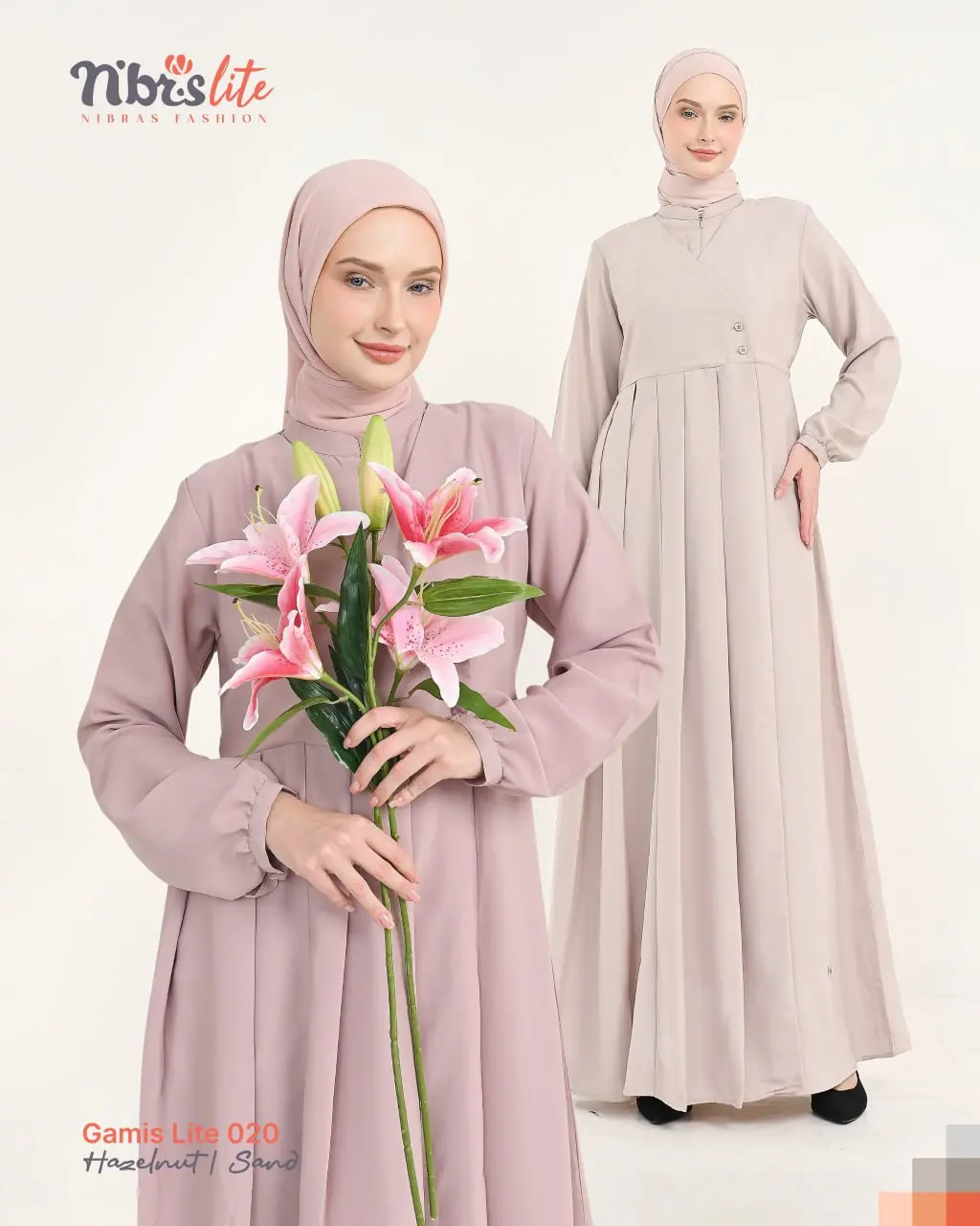 NIBRAS LITE 020 GAMIS DEWASA CANTIK CASUAL LOOK MODERN STYLE 2024 SALE PROMO