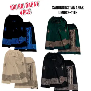 Paket Hemat 100Ribu dapat 4 Pcs Sarung Instan Anak Motif Sarwon Usia 2-11 Tahun