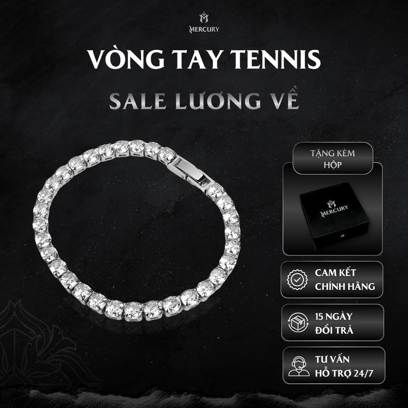  Vòng tay nam Mercury Tennis Bling - Trang sức Phụ kiện thời trang đeo tay - Thiết kế Đính đá Cz lấp lánh 