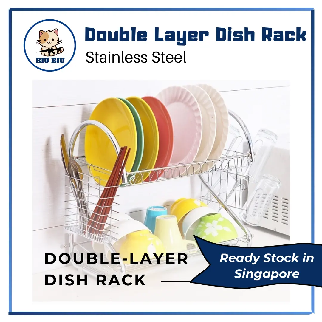 Stainless Steel Double Layer Dish Drainer Rack