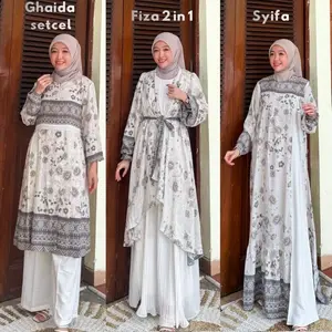 Joley Cloth - Raya Series Kharisma Dress Raya Terbaru 2026 Seragaman Keluarga Elegant Baju Gamis Lebaran Muslimah Terbaru Motif Printing Outfit Kondangan Pesta Outer Mewah