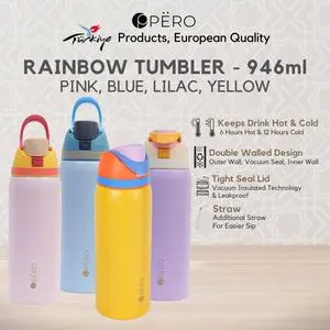 [Exclusive Jordi Onsu] Pero Rainbow Tumbler 946 ml / Bottles Water / Botol Minum Tahan Panas dan Dingin 946 ml / B