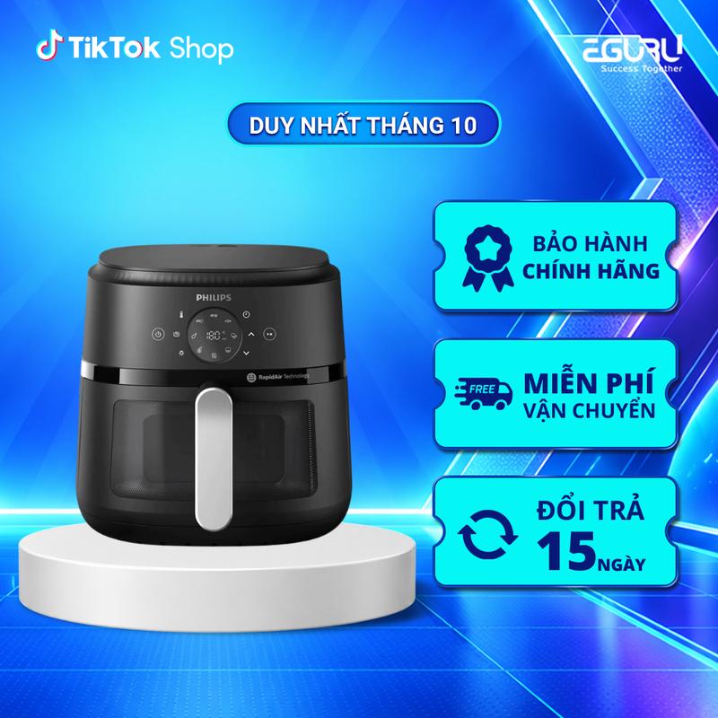 Nồi Chiên Không Dầu Philips NA231/00 6.2L 1700W RapidAir Cửa Sổ Kính 13 Chức Năng