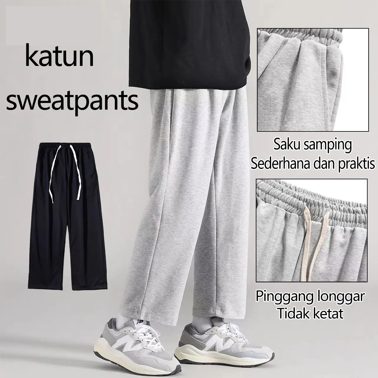 baggy pants ankle pants grey sweatpants kpop celana cowok keren celana skena pria celana kece buat study tour celana cowok casual celana katun pria panjang