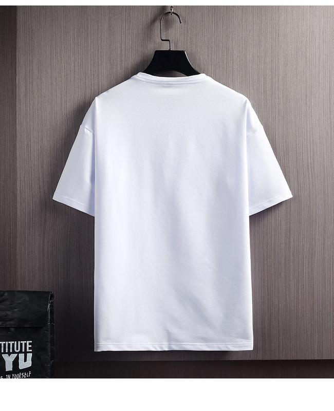 Product Introduction of Short-Sleeved T-shirt Suit Men's Summer New Snow Mountain Printing Fashion Trendy Slim Fit Large Size Sports Two-Piece Suit 8