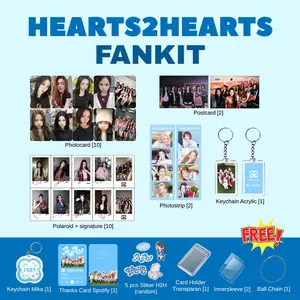 Hearts2Hearts FANKIT LENGKAP PHOTOCARD - Free Card Holder Free Sticker