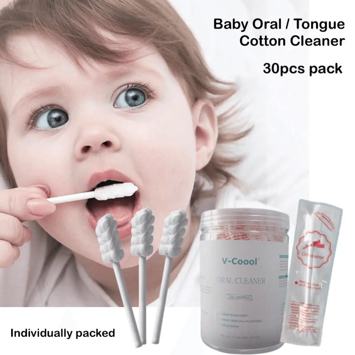 30pcs Newborn Baby Oral Cleaner Infant Tongue Brush