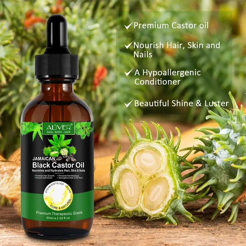 Black Castor Oil for Hair Growth, Skin Care, Nails& Cuticles, Nourish the Scalp, Dry Skin Relief, Improve Blood Circulation, Face Body Moisturizer,  Castor Oil for the Unisex(60ml) Stryv Miracle Mask Hair Pods   Hair Essential Oil Rosemary Mint