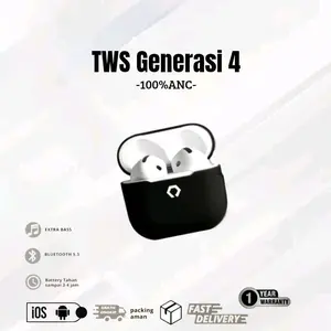 [FREE CASE] Tws Generasi 4  Earbuds White bergaransi 90 hari