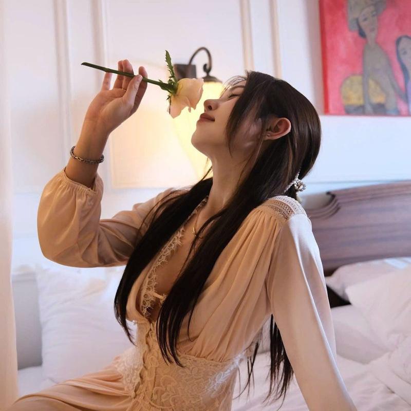  | Jamoer Robe Sleepwear | Áo Choàng Ngủ Phối Ren Eo Tay Bo Chun 