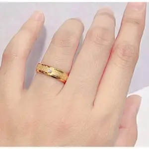 Cincin couple pasir permata polos gold anti karat
