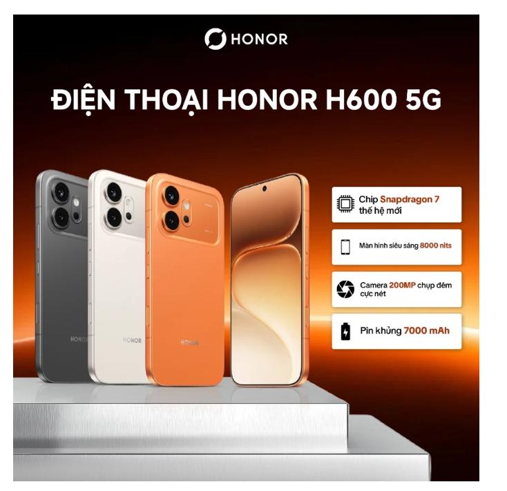 Điện Thoại HONOR 600 5G 8/12GB + 256GB | Chip Snapdragon 7 Gen 4 | AI Camera 200MP | BH 24 Tháng