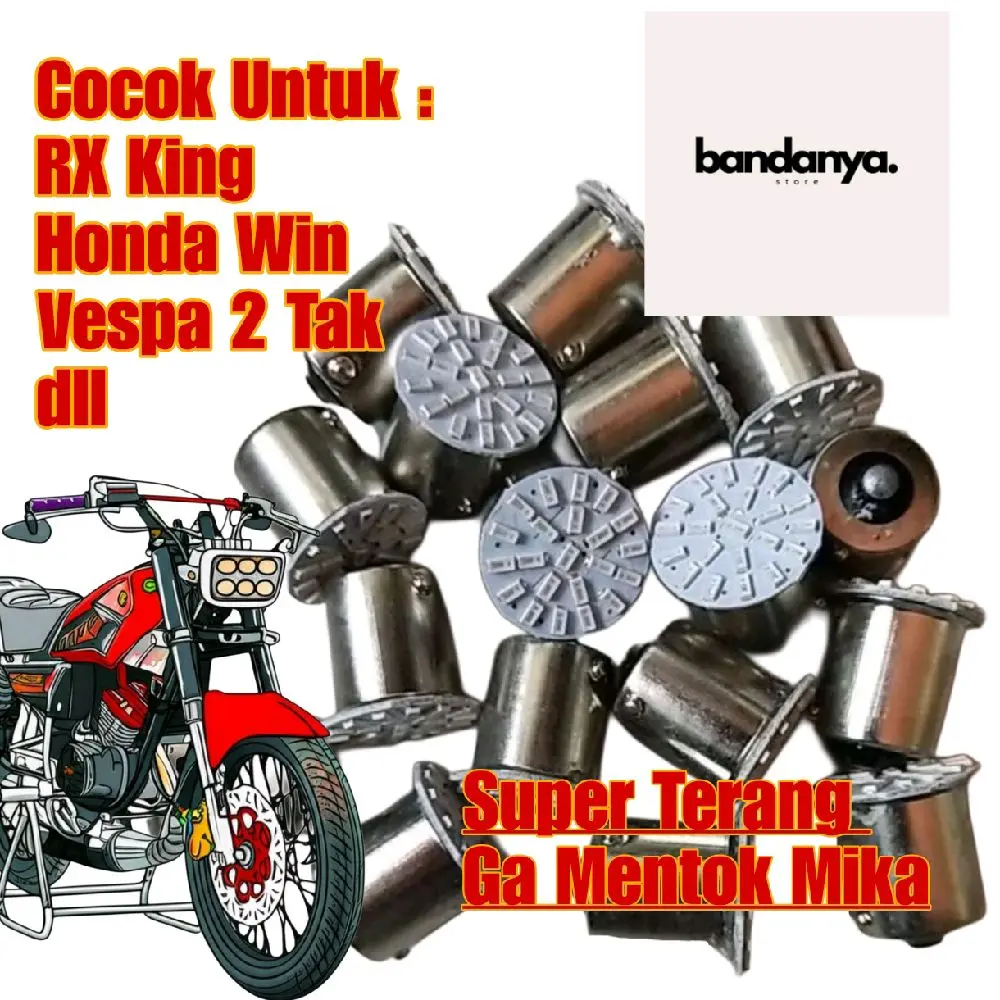 Lampu Sen Yamaha RX KING Honda GL Lampu LED Bayonet Kaki 1 12V 12 Volt Lampu Mundur Sign Sein Sen Mobil 18 SMD Lampu Sen Mobil Pendek 1156 BA15S