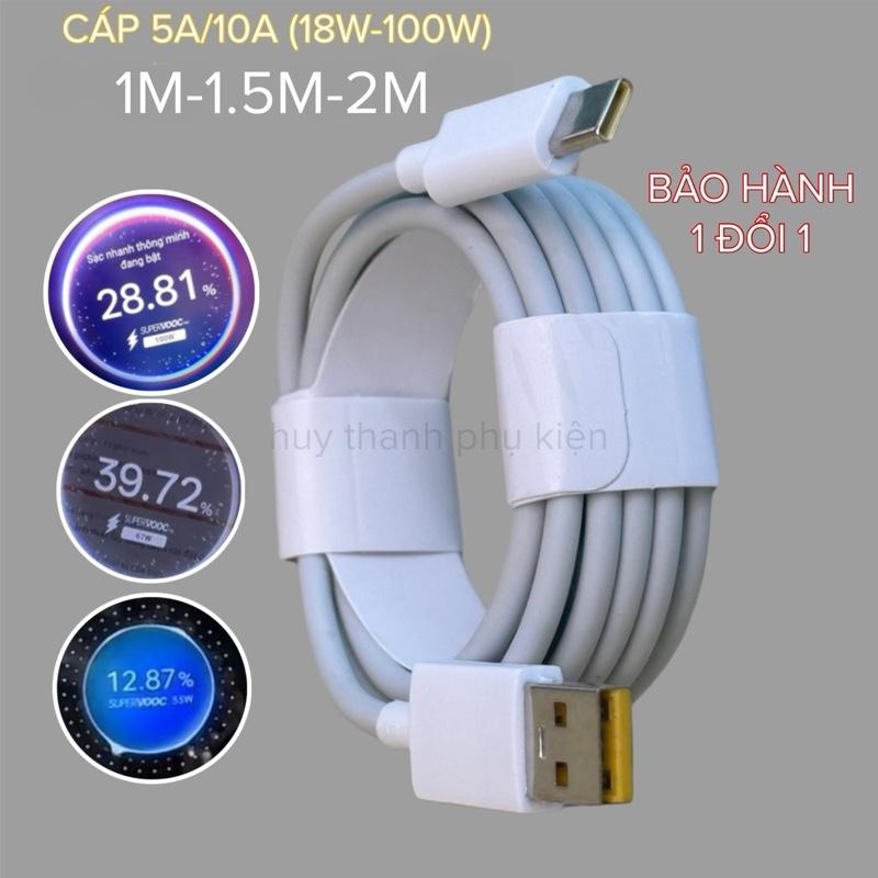  Cáp Sạc Nhanh X100 5A 10A 0PP0,Realm 1M-1.5M-2M Super Vóc 18W-100W Dành Cho Điện Thoại OPPO & Realme Bảo Hành 1 Đổi 1 