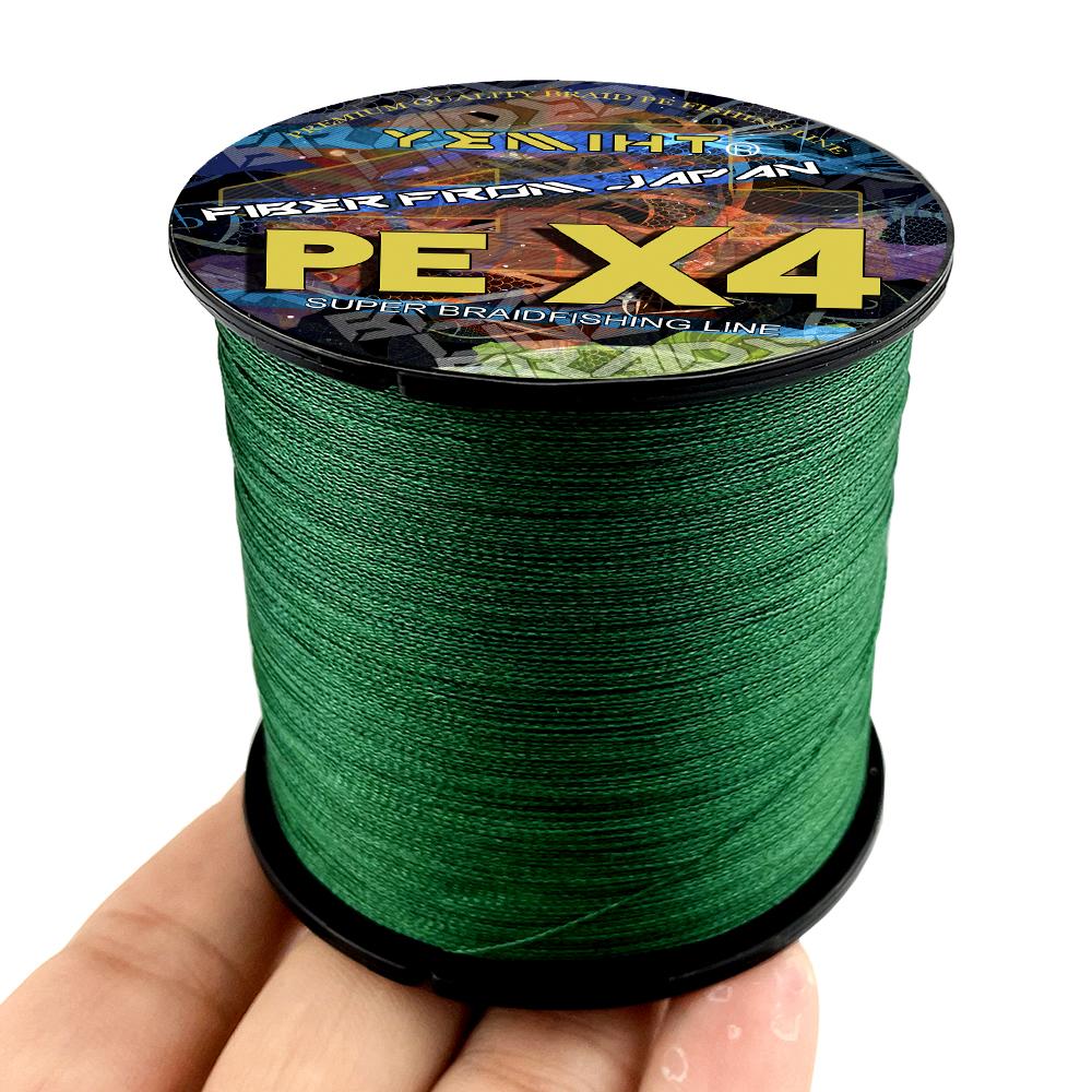 สายถักเปีย 4 เส้น 100M 1000M สายทอมัลติฟิลาเมนต์ 10LB-80LB สาย PE แบบมีสายเรียบสำหรับเบส หอก ผู้นำกา