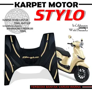 Karpet Motor Stylo 160 cc Bahan Full Karet Kualitas Import Tebal Anti Slip Warna Tidak Luntur dan Pudar Pijakan Kaki Dosh Alas Kaki Aksesoris Motor