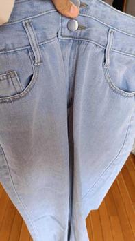 Product Review of MOMO 1522 Jeans berpinggang tinggi berdesain desainer dengan kaki lebar chic outfit trendy slim-fit from A**i D**h 2