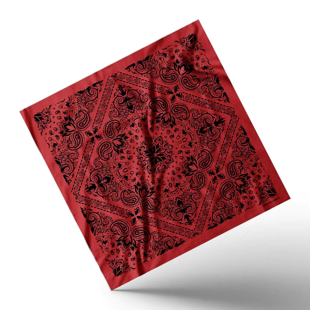 Bandana Paisley Merah Hitam Premium 55x55,47x47 cm | Bandana Vintage Unisex Headband Scarf Syal Leher Streetwear Y2K Biker Outdoor