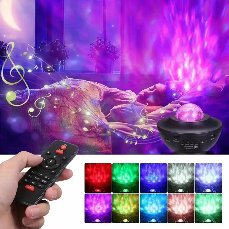 PPlus Lampu Starry Proyektor Langit Malam Berbintang Galaxy Nebula Lamp starry/lampu kamar aesthetic/lampu led kamar/lampu led yang viral/lampu tidur/speaker bluetooth/proyektor kamar jendela bluetooth  usb  room  projector  Green Cable Sensor 4