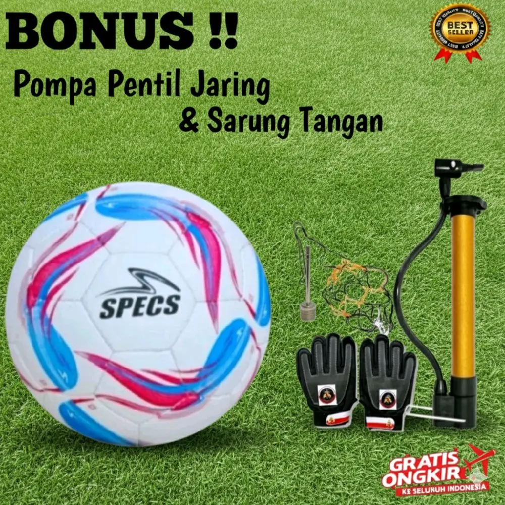 Bola Sepak Size 5/BolaAnak/Bola Bliter dengan Bonus Pompa Pentil Jaring & Sarung Tangan boll