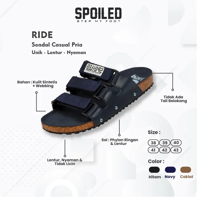andal Casual Kasual Pria Sendal Cowok Cowo Laki - Laki Travelling Tali Strap Distro Kekinian Ride Terbaru Murah Ori Original Import Lokal Outdoor Fashion Slop Terlaris Slop Selop