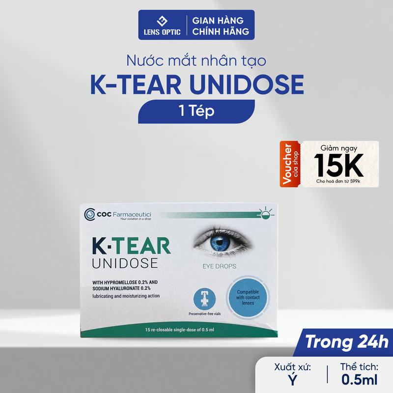 Nước Mắt Nhân Tạo K-TEAR UNIDOSE 0.5ml Dạng Tép Giảm Khô Mắt Cận Thị Đeo Lens Cấp Ẩm Chính Hãng COC Farmaceutici Lens Optic