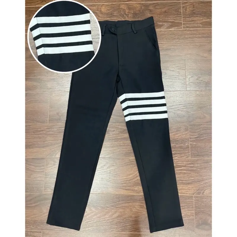 Quần tây Nam 4 xọc trắng  fom dáng hàn quốc  Menswear Có Túi Pants