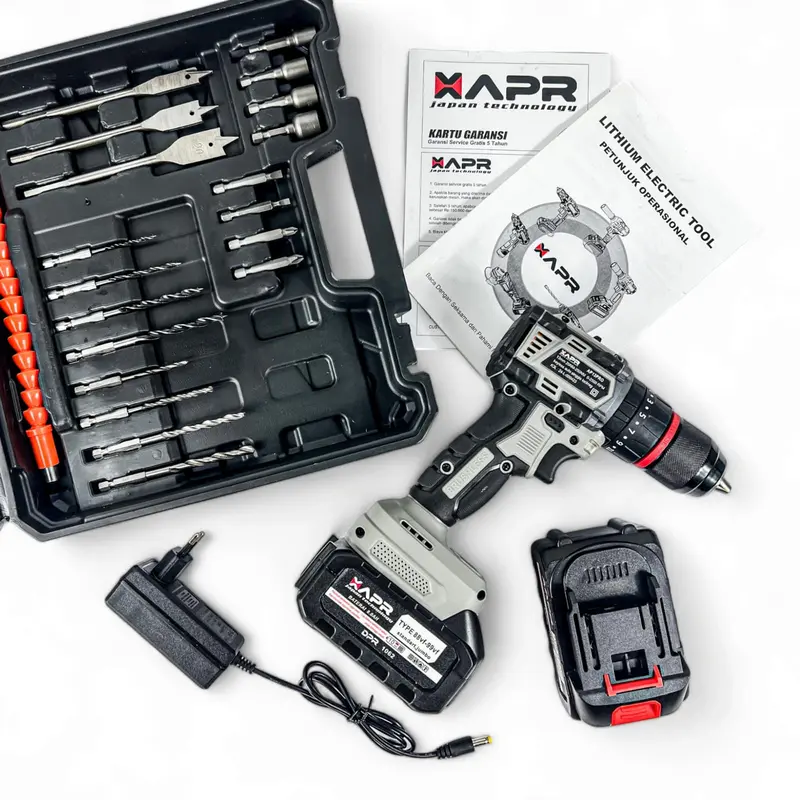 APR AP13PRO RAJA BOR BATERAI BRUSHLESS 13MM KEYLESS AUTO SINGLE LOCK ACCESORIS PREMIUM BESI BETON BAJA SEKRUP BAUT UNTUK PEKERJA PROFESIONAL 4