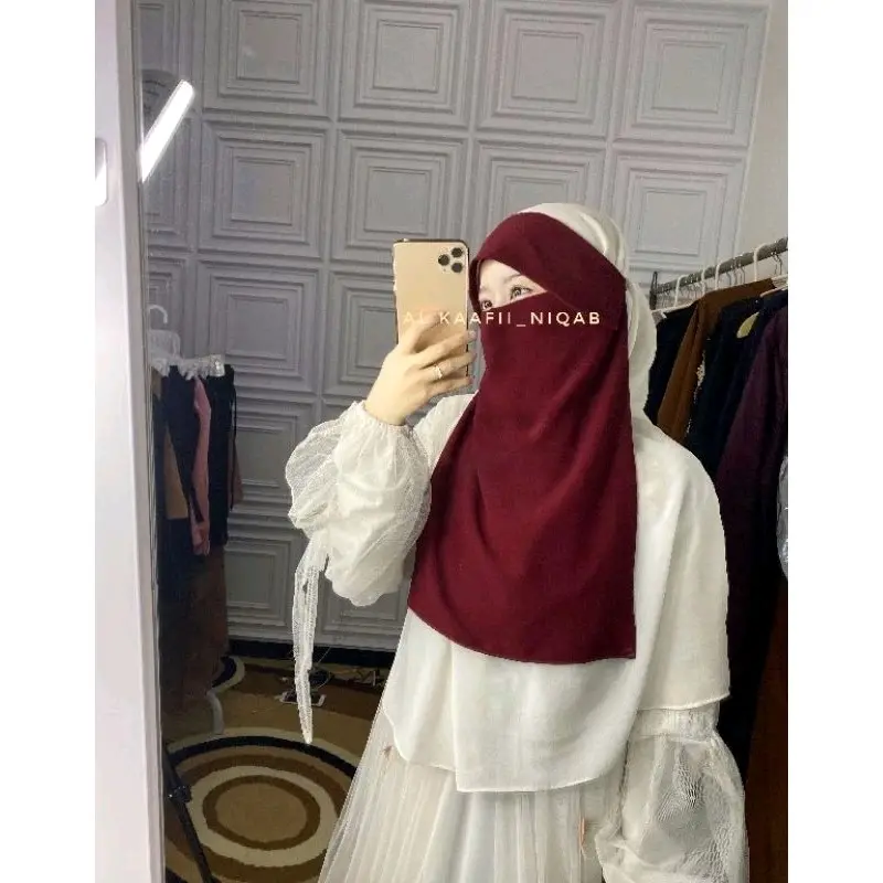 Cadar Milaya Poni Polos Niqab Cadar Poni Polos Niqab Milaya Poni Tanpa payet Muslim Jilbab