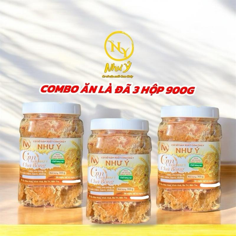 COMBO 3 HỘP ĂN LÀ ĐÃ 900G OCOP 3 SAO( Cơm Cháy Chà Bông ) Snack - Ăn Vặt Food .