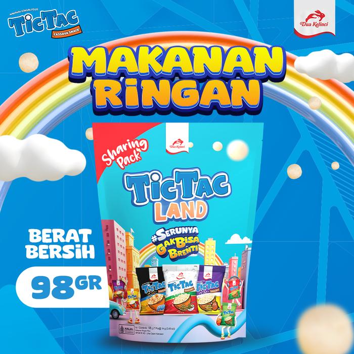 Gambar TicTac Land Sharing Pack 98gr - Makanan Ringan Pilus Cassava Snack - 1 BUNGKUS dari duakelinciofficial Kota Tangerang Tokopedia