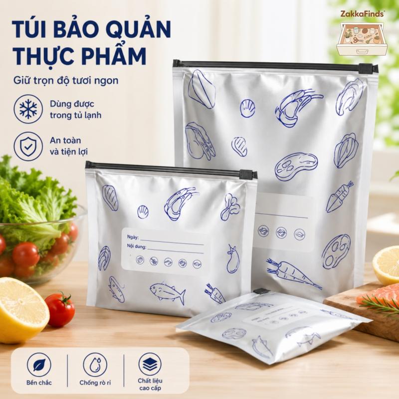 Túi Giữ Mát Bằng Giấy bạc, Túi Đóng Khóa Cho Đông Lạnh và Tủ Lạnh, Túi Đóng Gói…