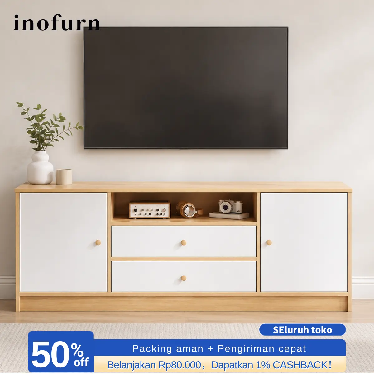 COD Bufet Tv Meja TV Kayu TV Lemari TV Kayu Berfungsi Berbagai Macam Rak TV Lemari TV Minimalis Modern  Cabinet Meja Tv Kayu