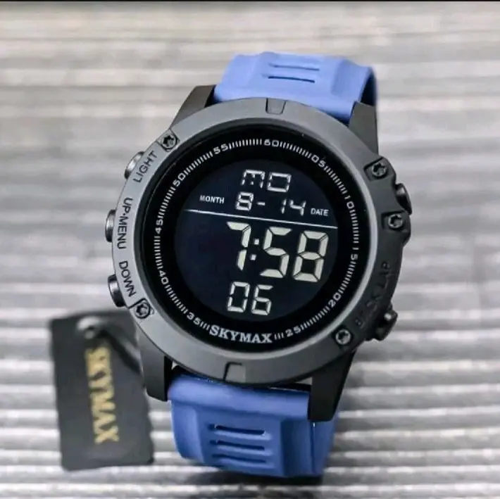 Jam tangan anak laki laki terbaru model trendy skymax Digital Kemewahan Olahraga Santai Tahan air Bercahaya Fashion