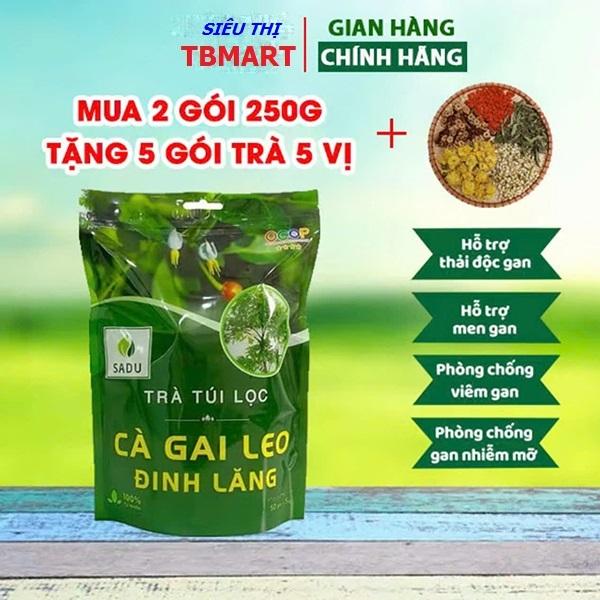 Trà Cà Gai Leo Đinh Lăng Sadu Túi Lọc Gói 250G, Mua 2 Tặng 5 Gói Trà Dưỡng Nhan Ngũ Vị Thảo Mộc - Tea Nước Trà Chè