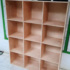 Rak Susun Multifungsi Bahan Multipleks Kayu 12mm Ukuran 29x30x30 Dimensi L30cm T120cm Variasi 12 kotak Fleksibel untuk Berbagai Kebutuhan